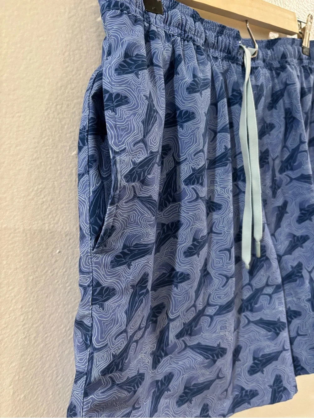 Huk Blue Shark-Pattern Swim Trunks - Picture 12 of 14